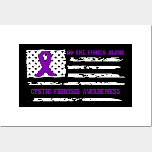 No One Fights Alone Cystic Fibrosis Awareness Posters and Art